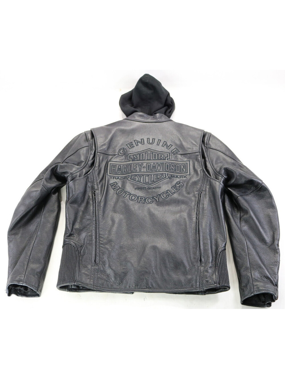 harley davidson jacket M black leather vents armor pockets hoodie Road Warrior